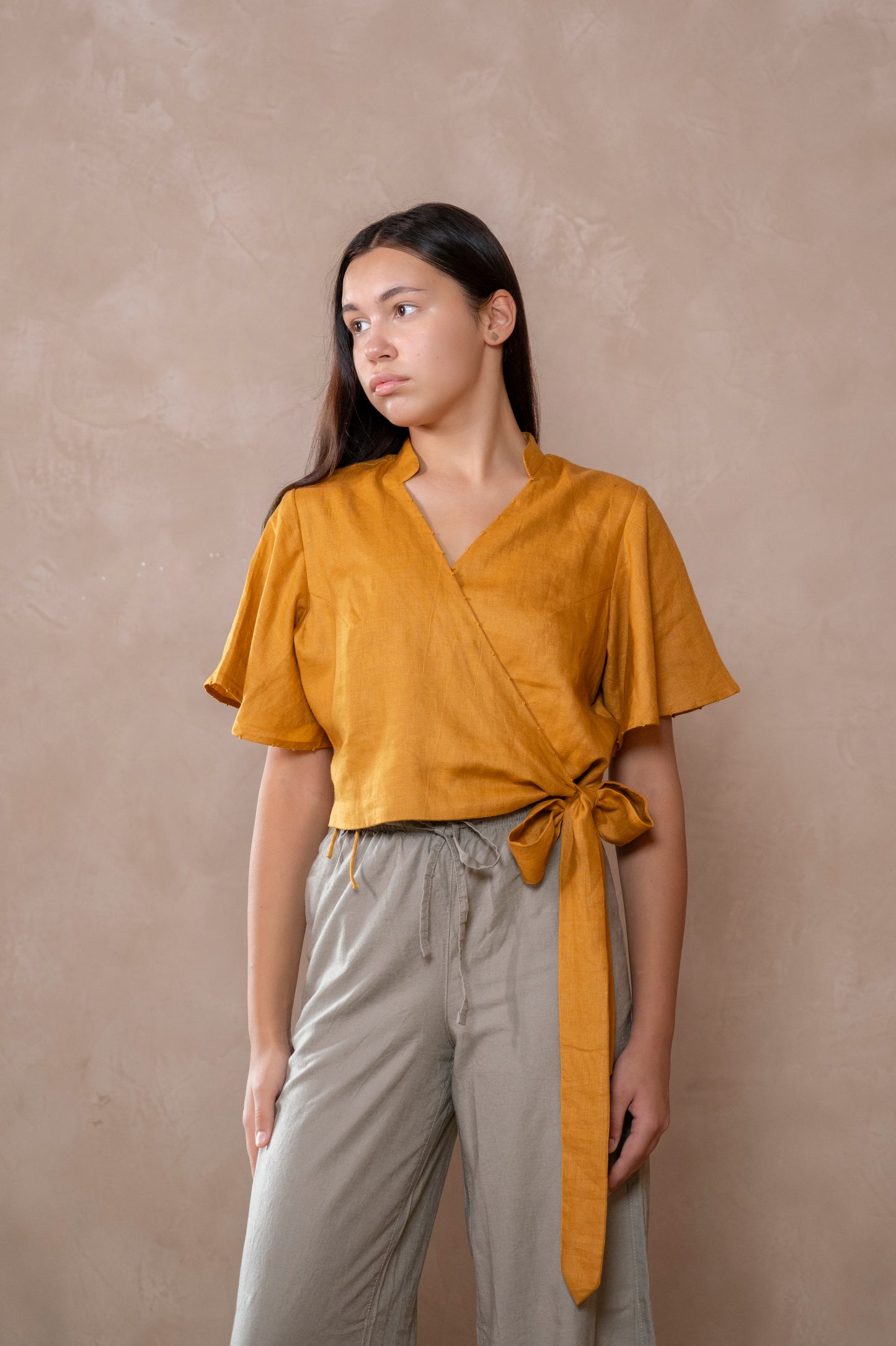 Rooh | Wrap Top in Gold - The Tulua Shop