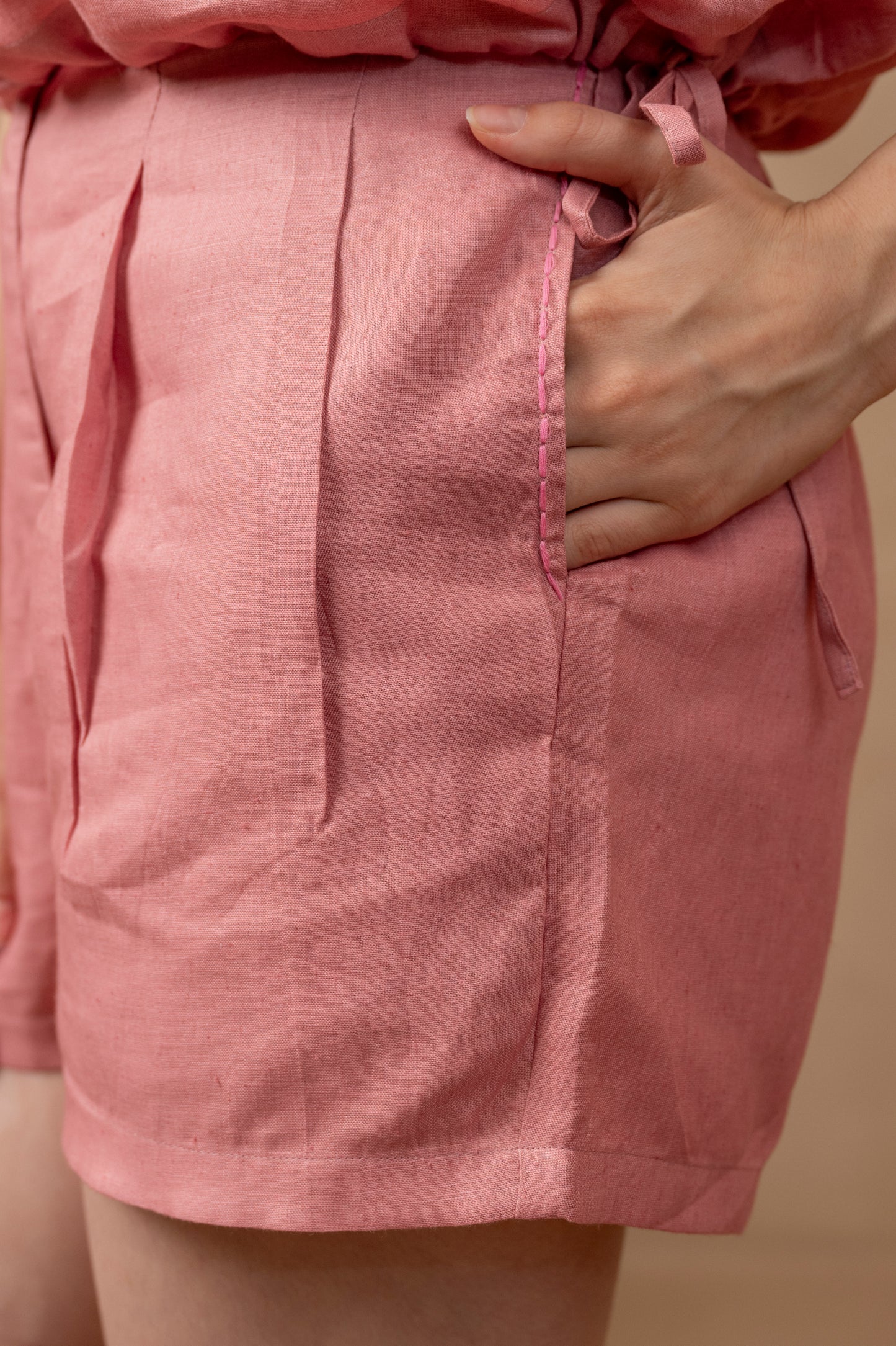 Dhrti | Pleated Shorts in Orchid - The Tulua Shop