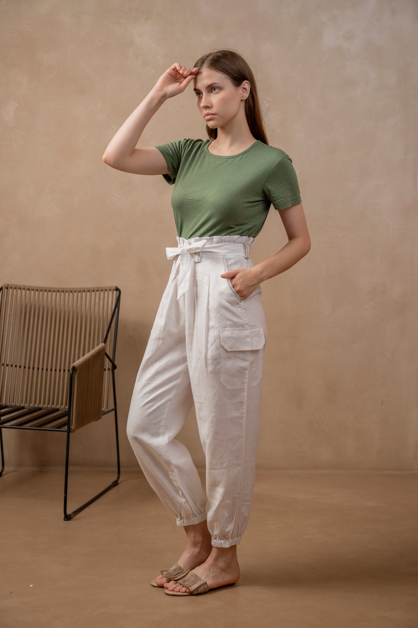 Yama | Cargo Jogger Pants in White - The Tulua Shop