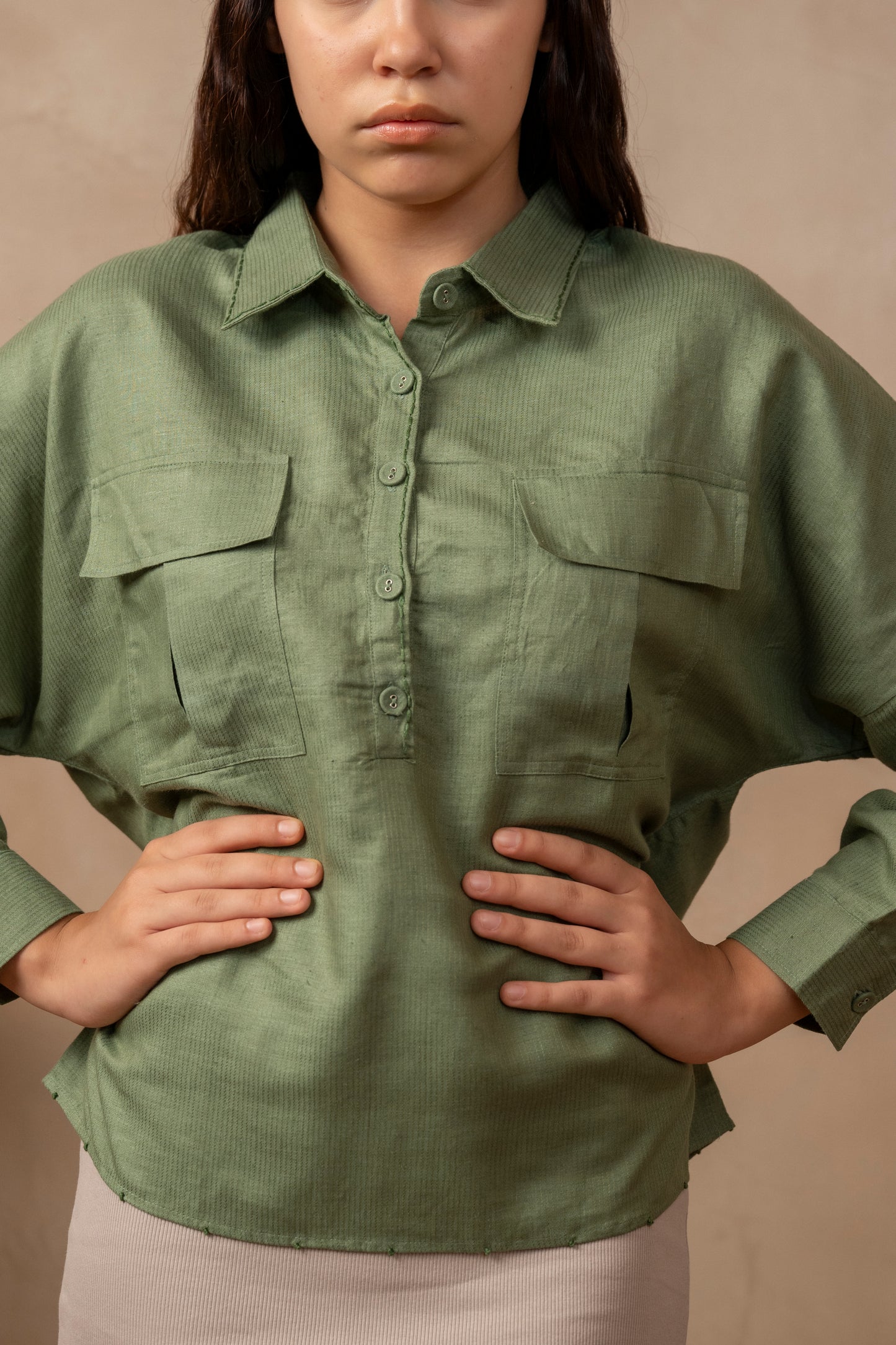 Keya | Full Sleeve Shirt in Olive - The Tulua Shop