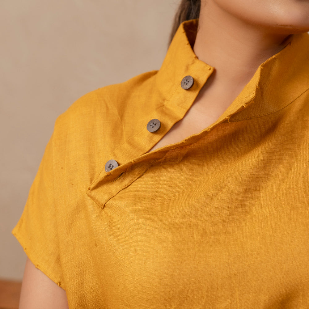 
                      
                        Avika | Chinese Collar Top in Gold - The Tulua Shop
                      
                    