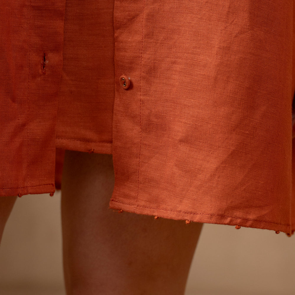 
                      
                        Tulua's Lounge Dress Set, Collared Shirt, Hemp Sustainable Fabric,  detail view, Lounge set, comfort style, Co-ord, work outfit, sleeveless, 2 piece, button down, emboridery
                      
                    